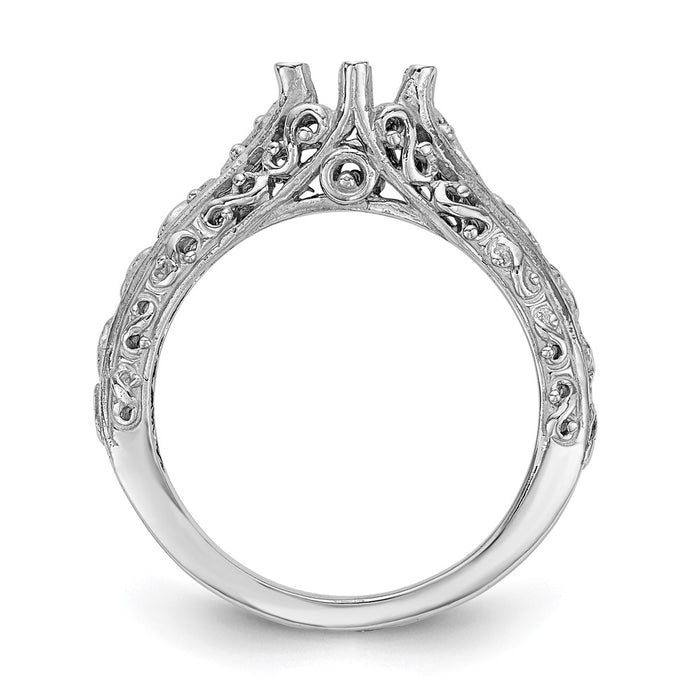 Buy 14K White Gold Vintage Engagement Ring with 5/8 Carat Solitaire - Stylish Value-2