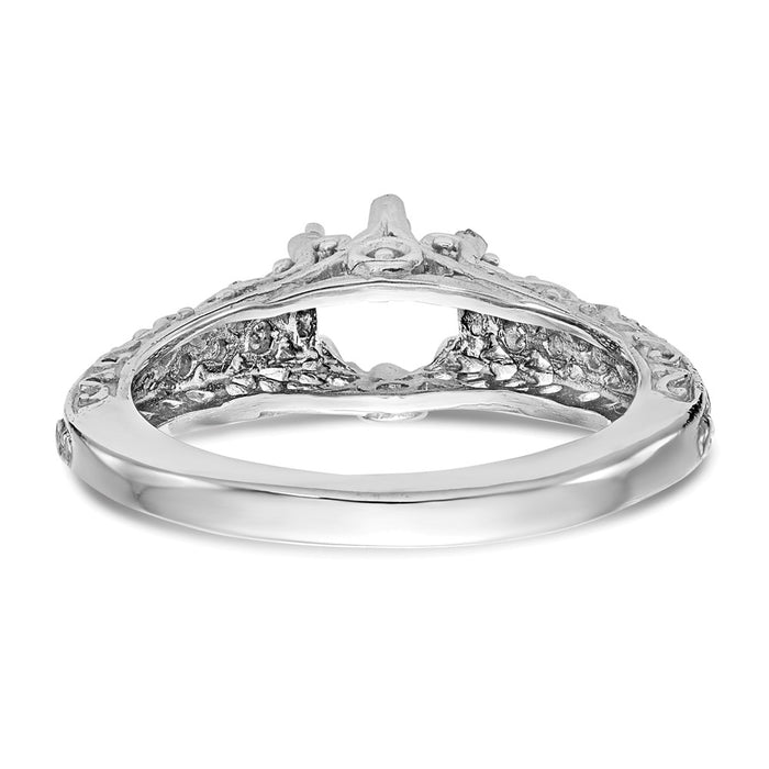 Buy 14K White Gold Vintage Engagement Ring with 5/8 Carat Solitaire - Stylish Value-5