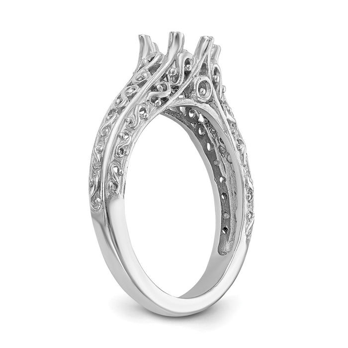 Buy 14K White Gold Vintage Engagement Ring with 5/8 Carat Solitaire - Stylish Value-6