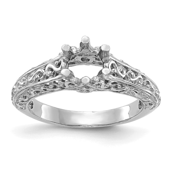 Buy 14K White Gold Vintage Engagement Ring with 5/8 Carat Solitaire - Stylish Value-1