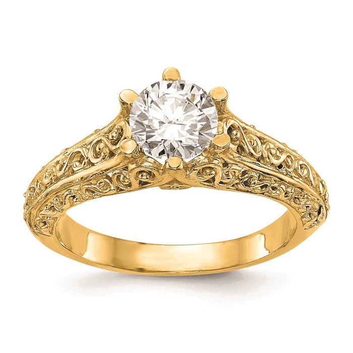 Buy Stylish 14K Yellow Gold Vintage Engagement Ring Mounting - 1.25 Carat-1