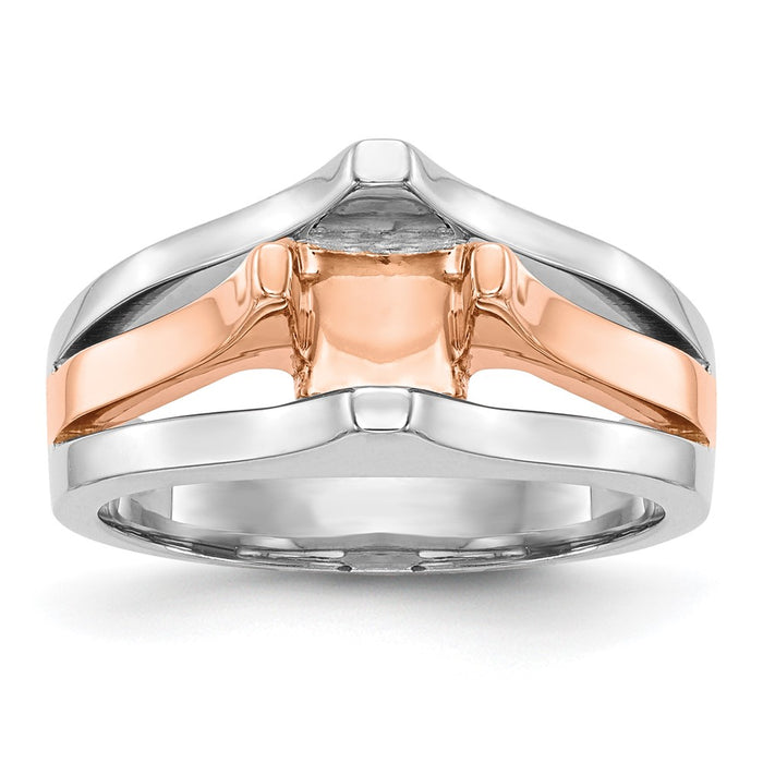 Exclusive 14K Two-Tone 1 Carat Engagement Ring Setting - Stylish & Affordable!-7