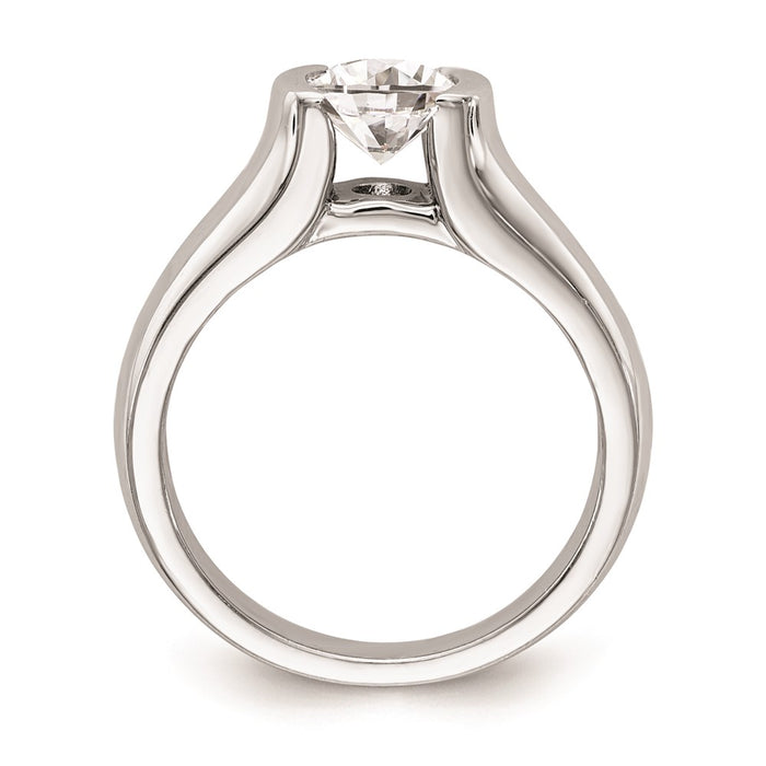Buy Stylish 14K White Gold 1/2 Carat Half-Bezel Engagement Ring Setting-2