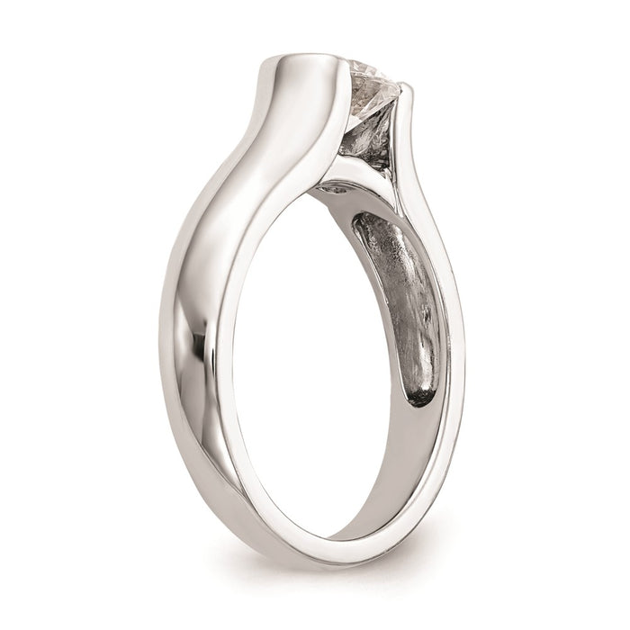 Buy Exclusive 14K White Gold 1 Carat Half-Bezel Engagement Ring - Luxury Value-6