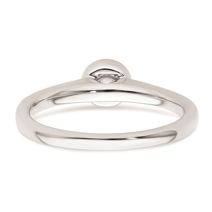 Buy Stylish 14K White Gold Engagement Ring Mounting - 1/3 Carat Bezel Set-5