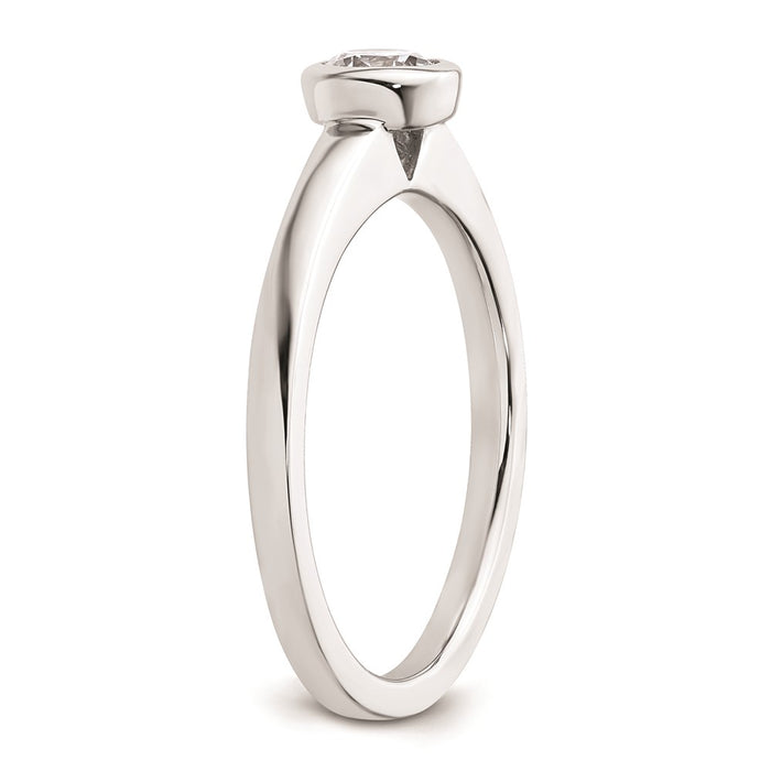Buy Stylish 14K White Gold Engagement Ring Mounting - 1/3 Carat Bezel Set-6