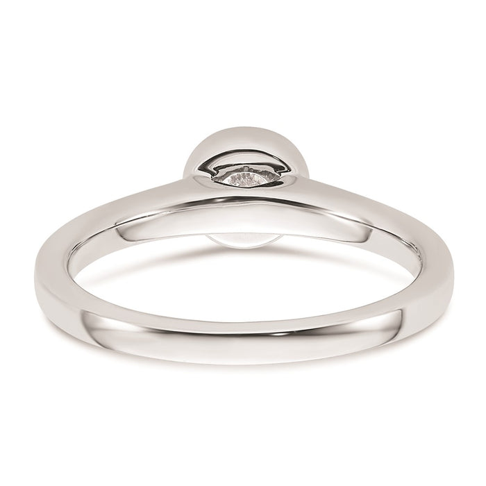 Buy Stylish 14K White Gold 1/2 Carat Bezel Set Engagement Ring (5.20mm)-5