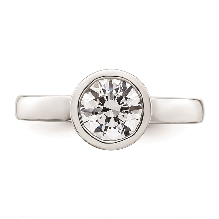 Buy 14K White Gold Bezel Set Engagement Ring Mounting - 1.25 Carat Luxury Design-4