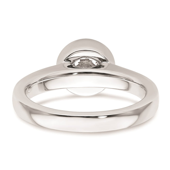 Buy 14K White Gold Bezel Set Engagement Ring Mounting - 1.25 Carat Luxury Design-5