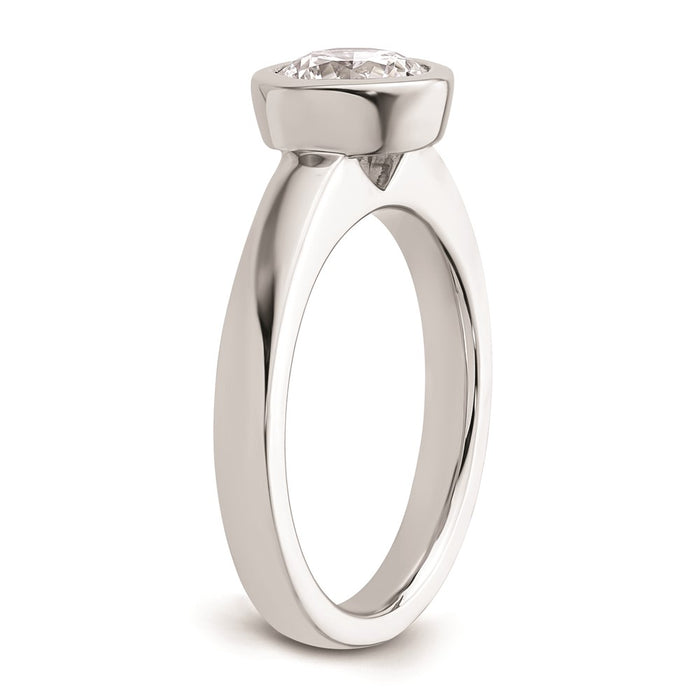 Buy 14K White Gold Bezel Set Engagement Ring Mounting - 1.25 Carat Luxury Design-6