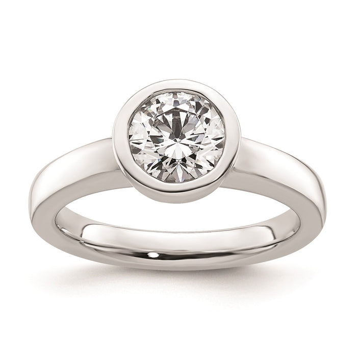 Buy 14K White Gold Bezel Set Engagement Ring Mounting - 1.25 Carat Luxury Design-1