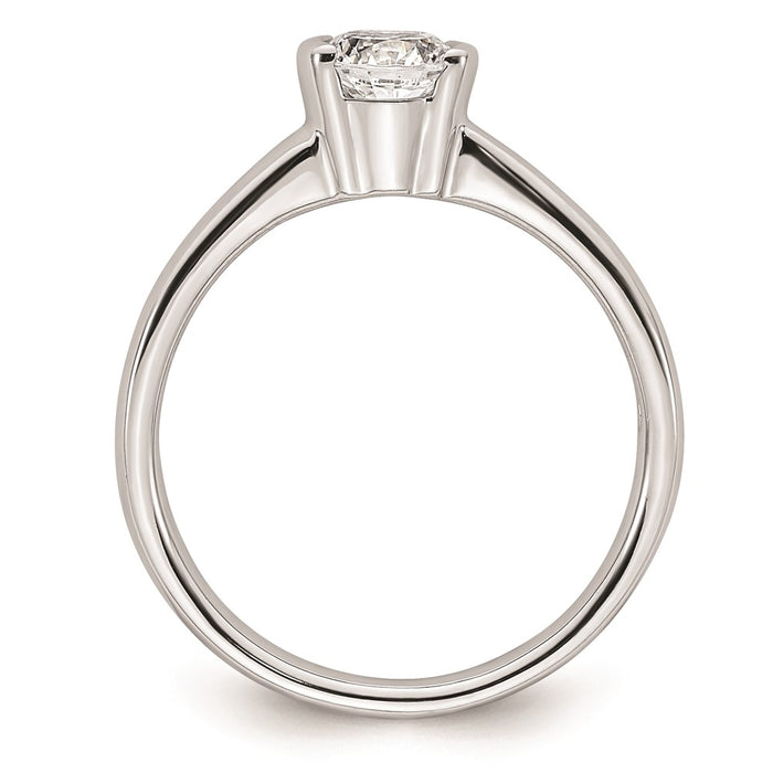 Buy Stylish 14K White Gold Half-Bezel Engagement Ring Setting, 1/2 Carat-2