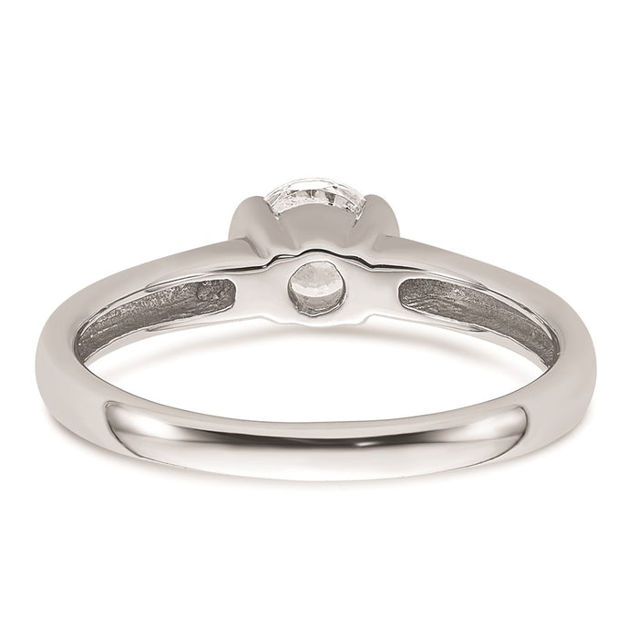 Buy Stylish 14K White Gold Half-Bezel Engagement Ring Setting, 1/2 Carat-5
