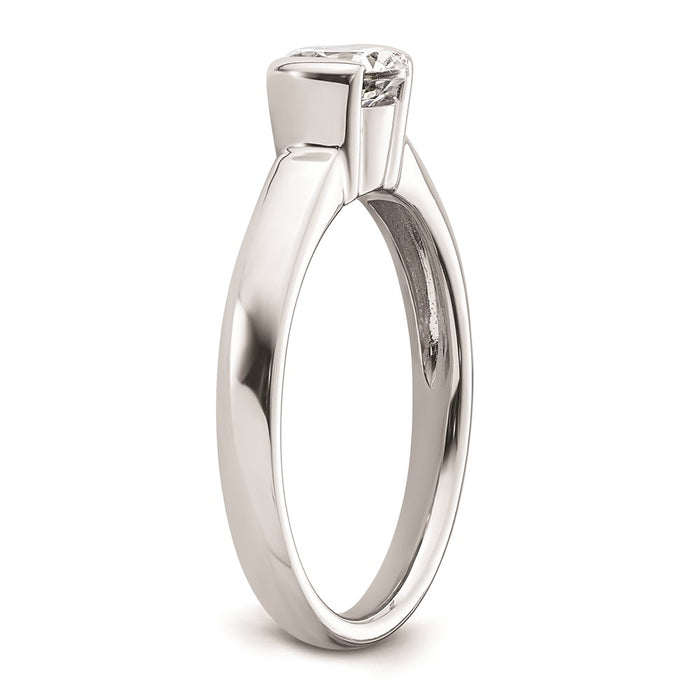 Buy Stylish 14K White Gold 3/4 Carat Half-Bezel Engagement Ring Setting 5.80mm-6