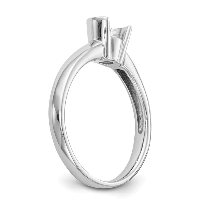 Exclusive 14K White Gold 1 Carat Half-Bezel Engagement Ring Setting-6
