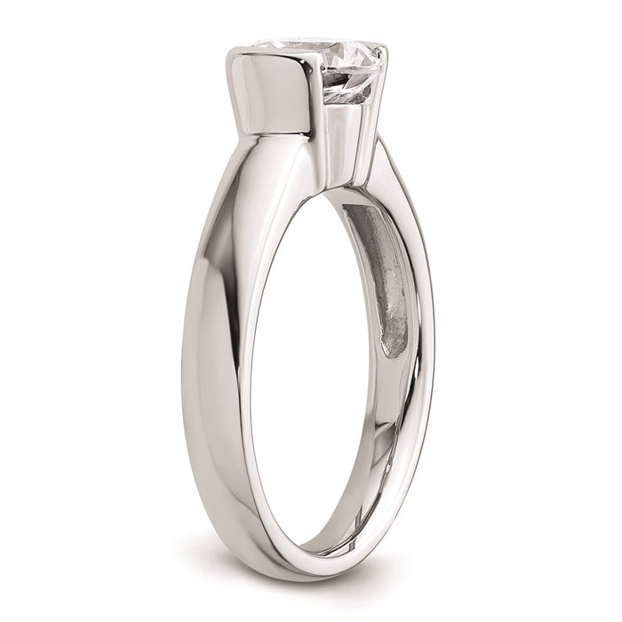 Buy Stylish 14K White Gold Half-Bezel Engagement Ring Setting, 1.5 Carat-6