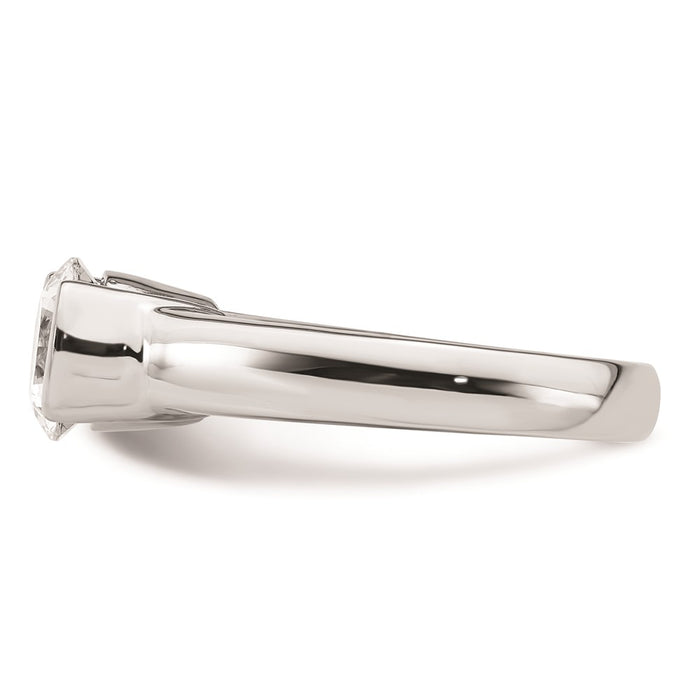 Buy Exclusive 14K White Gold 2 Carat Half-Bezel Engagement Ring Setting-3