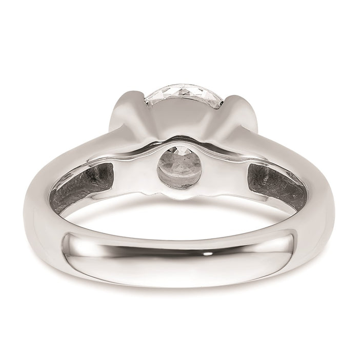 Buy Exclusive 14K White Gold 2 Carat Half-Bezel Engagement Ring Setting-5