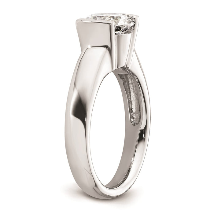 Buy Exclusive 14K White Gold 2 Carat Half-Bezel Engagement Ring Setting-6