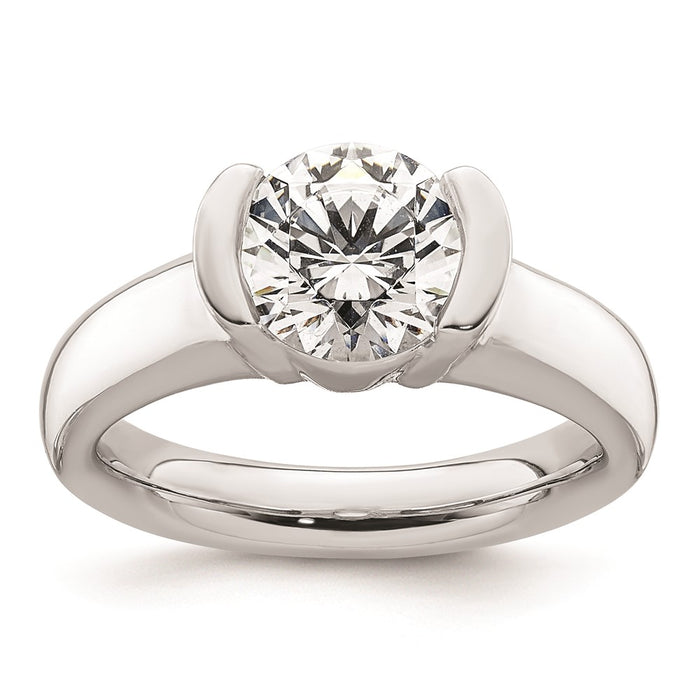 Buy Exclusive 14K White Gold 2 Carat Half-Bezel Engagement Ring Setting-1