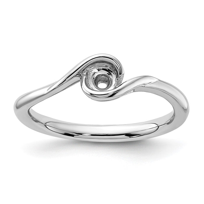 Buy Stylish 14K White Gold 1/4 Carat Half-Bezel Engagement Ring Setting-1