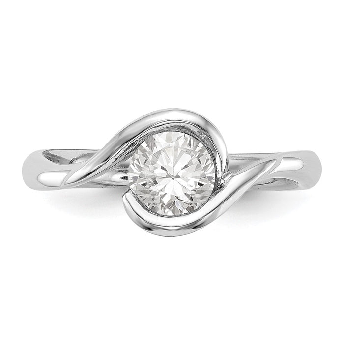 Buy Stylish 14K White Gold 1/2 Carat Bypass Engagement Ring Setting 5.20mm-4