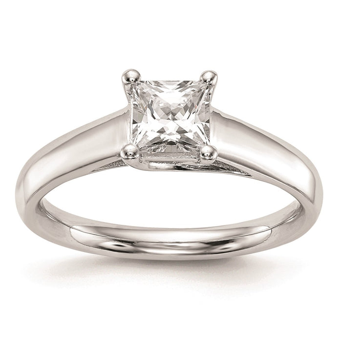 Buy Exclusive 14K White Gold 1 Carat Square Princess Cut Engagement Ring-1
