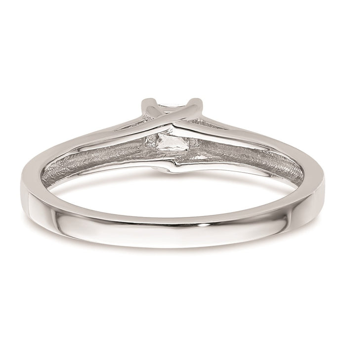 Buy Exclusive 14K White Gold V-End Princess Engagement Ring Setting, 1/4 Carat-5