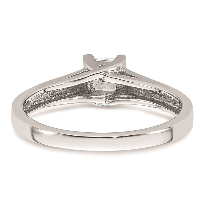 Buy 14K White Gold 1/3 Carat V-End Princess Engagement Ring Setting-5