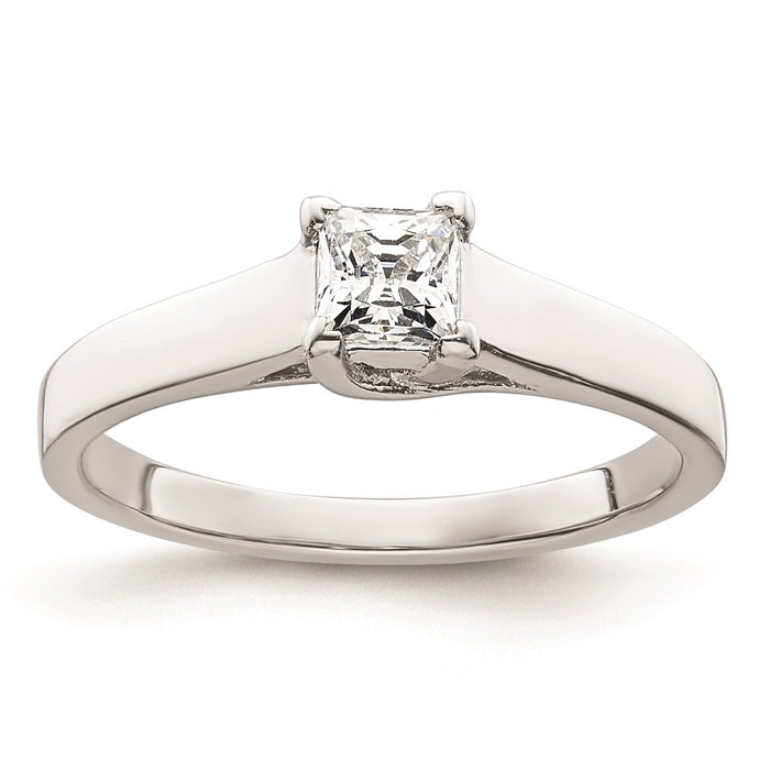 Buy 14K White Gold 1/3 Carat V-End Princess Engagement Ring Setting-1