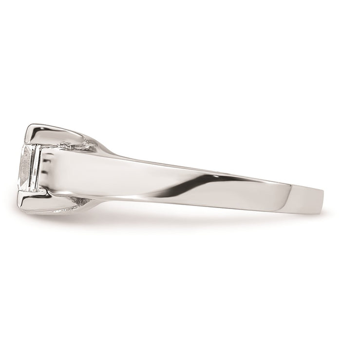 High-Quality 14K White Gold V-End Princess Engagement Ring Setting, 1.25 Carat-3