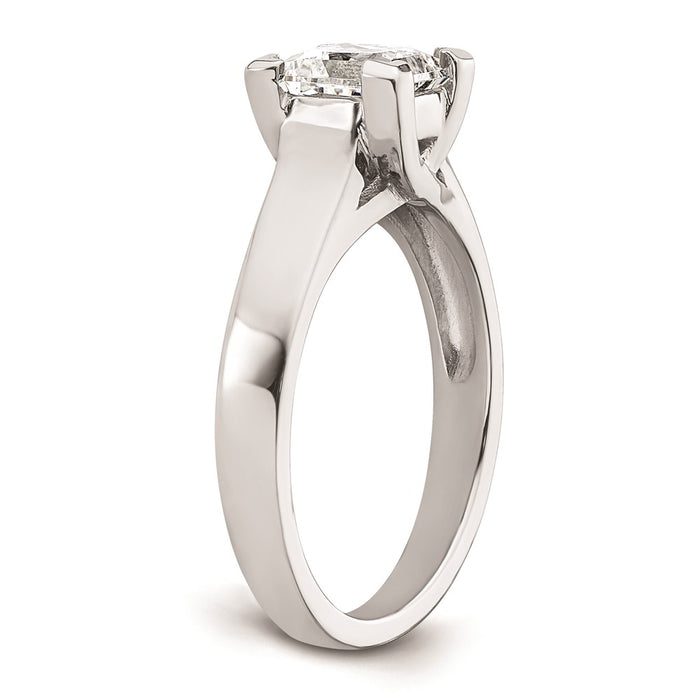 High-Quality 14K White Gold V-End Princess Engagement Ring Setting, 1.25 Carat-6