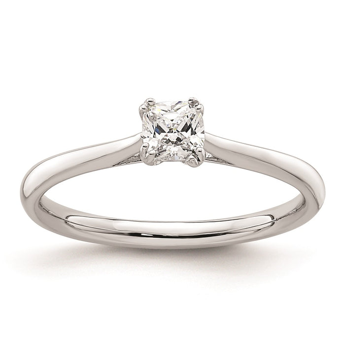 Exclusive 14K White Gold 1/3 Carat Cushion-Cut Engagement Ring Setting-1