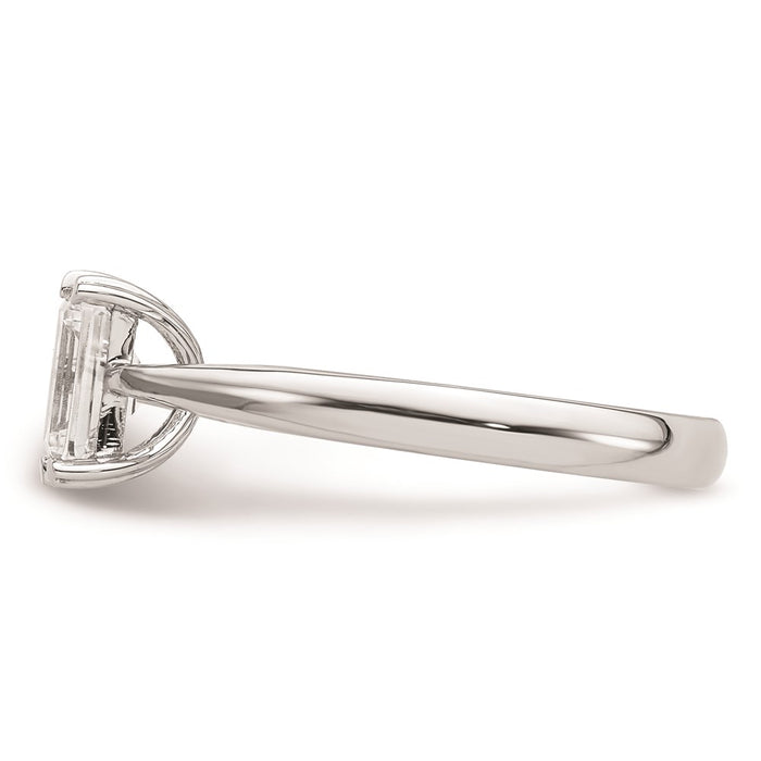 Buy 14K White Gold 3/4 Carat Emerald-Cut Engagement Ring - Stylish & Affordable!-3