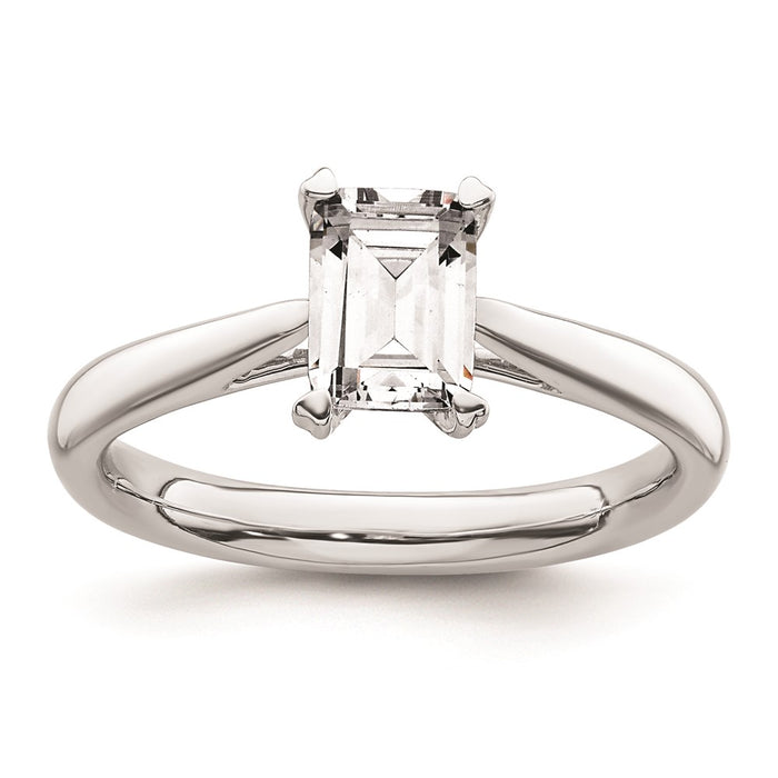 Buy 14K White Gold 3/4 Carat Emerald-Cut Engagement Ring - Stylish & Affordable!-1