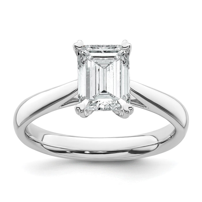 Buy Exclusive 14K White Gold 1.25 Carat Emerald-Cut Engagement Ring - Stylish Design!-1