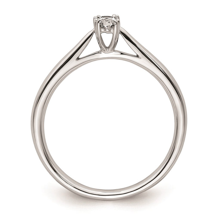 High-Quality 14K White Gold 1/4 Carat Oval Engagement Ring - Stylish & Affordable-2