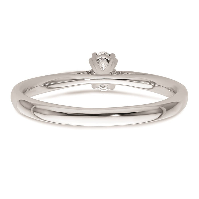 High-Quality 14K White Gold 1/4 Carat Oval Engagement Ring - Stylish & Affordable-5