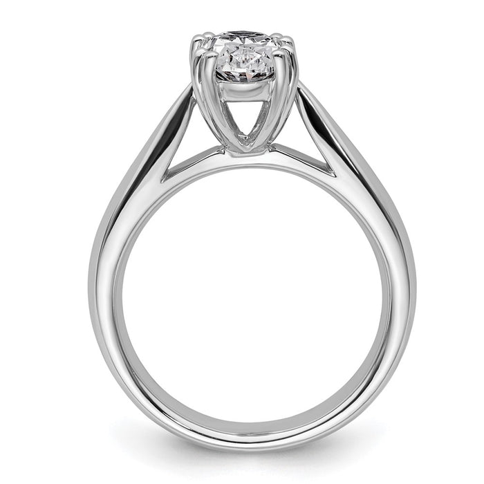 Buy 14K White Gold 2-Carat Oval Solitaire Engagement Ring Setting - Stylish!-2