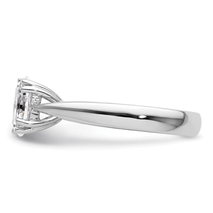 Buy 14K White Gold 2-Carat Oval Solitaire Engagement Ring Setting - Stylish!-3