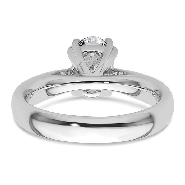 Buy 14K White Gold 2-Carat Oval Solitaire Engagement Ring Setting - Stylish!-5