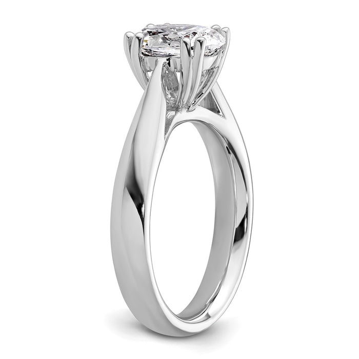Buy 14K White Gold 2-Carat Oval Solitaire Engagement Ring Setting - Stylish!-6