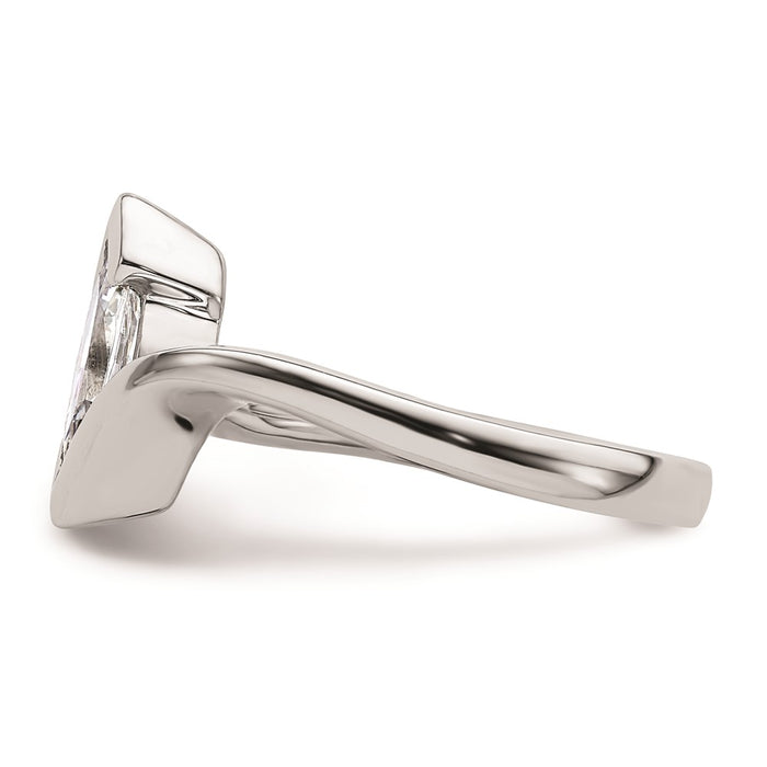 Buy 14K White Gold Half-Bezel Bypass Engagement Ring Setting | 3/4 Carat Value-3