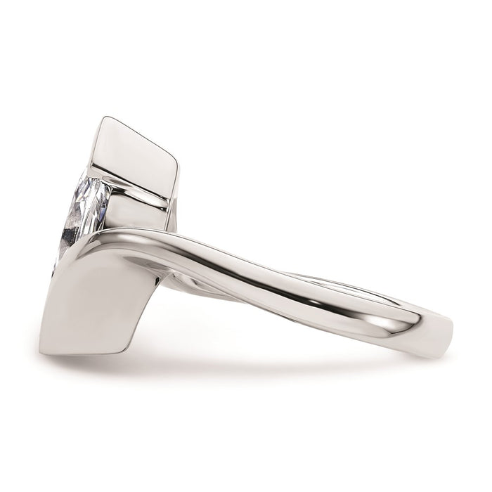 Buy 14K White Gold Half-Bezel Bypass Ring Setting for 2 Carat Marquise Stone-3