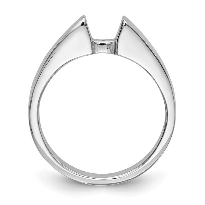 Buy Exclusive 14K White Gold 3.7mm Wide Peg Set Solitaire Engagement Ring-2