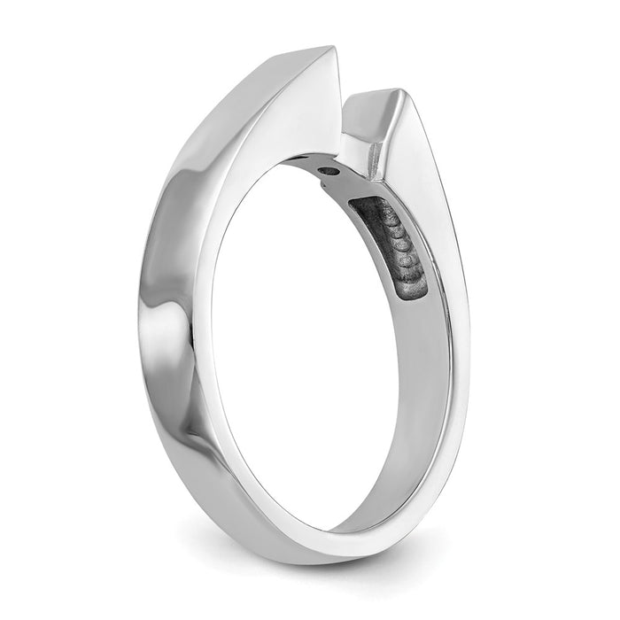 Buy Exclusive 14K White Gold 3.7mm Wide Peg Set Solitaire Engagement Ring-6