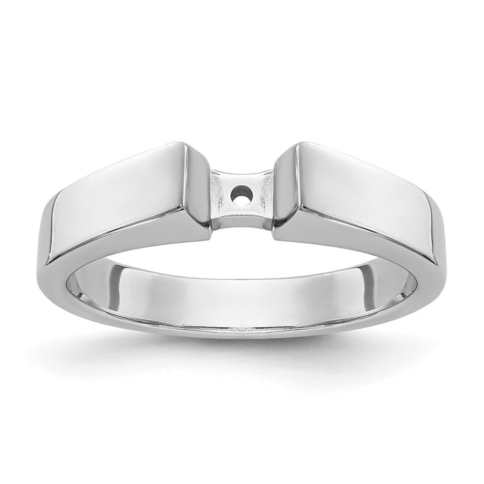 Buy Exclusive 14K White Gold 3.7mm Wide Peg Set Solitaire Engagement Ring-7