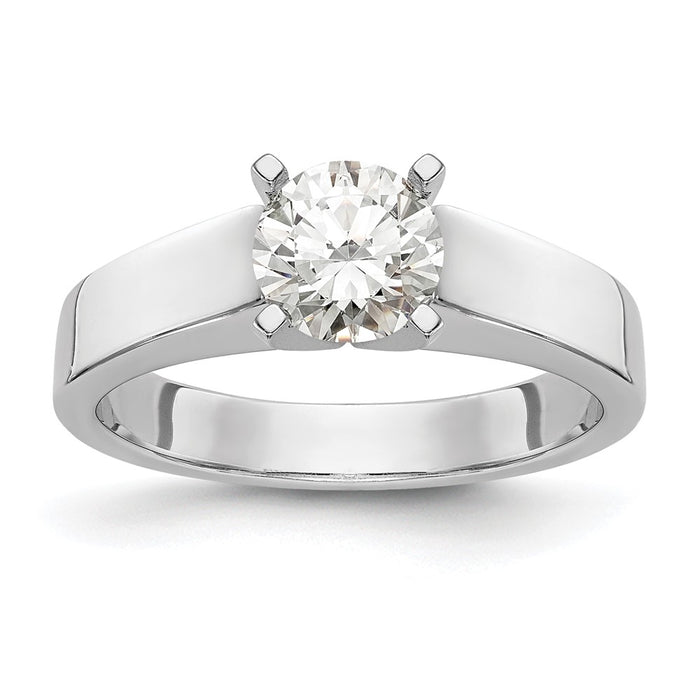 Buy Exclusive 14K White Gold 3.7mm Wide Peg Set Solitaire Engagement Ring-1