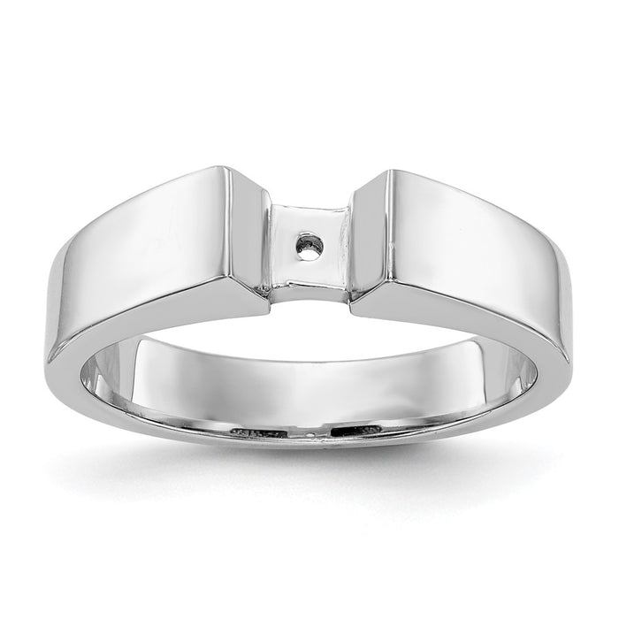 Exclusive 14K White Gold 4.5mm Wide Solitaire Engagement Ring Setting-1