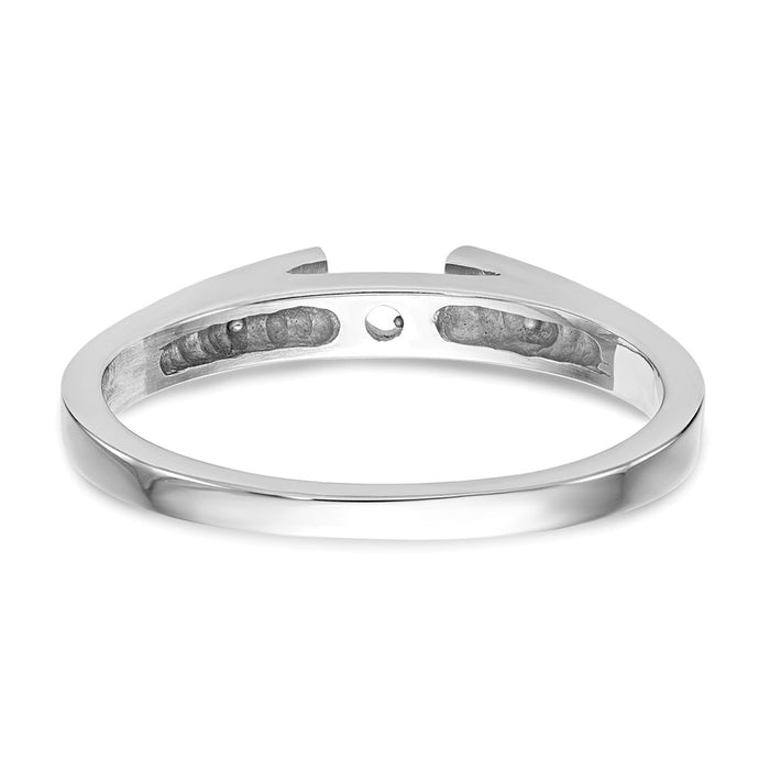 Buy Stylish 14K White Gold 2.4mm Peg Set Solitaire Engagement Ring Setting-5